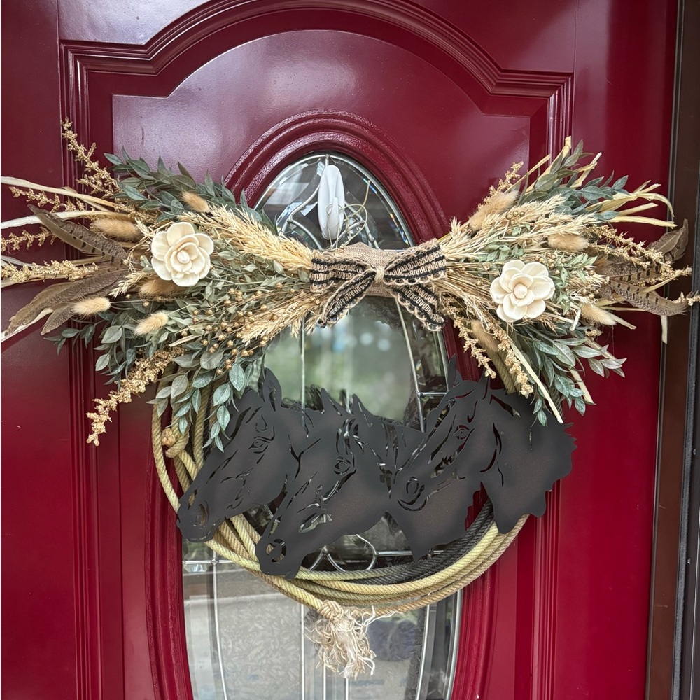 Handmade Horse head Lasso Wreath